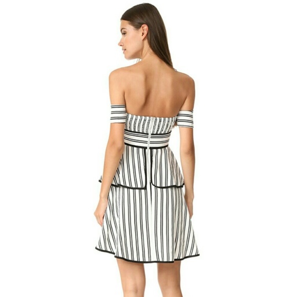 NWT Endless Rose Stripe Off Shoulder Ruffle Dress - Picture 2 of 8